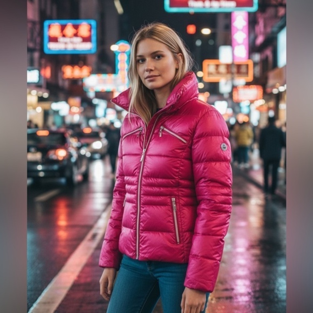 Laundry by Design Pink Down Puffer Jacket. Size small.